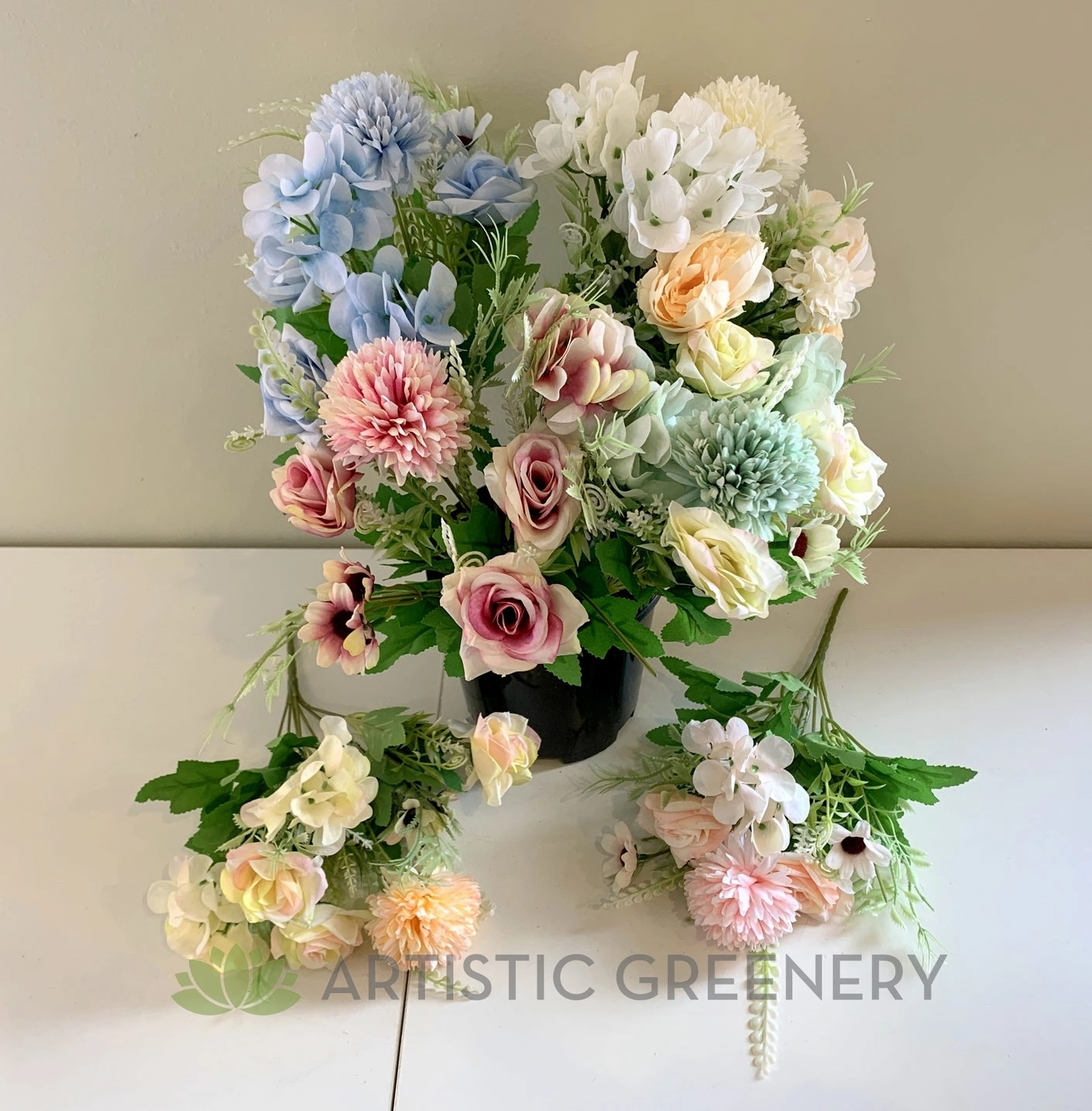 SP0349 Mixed Flower Bunch 29cm 6 Colours