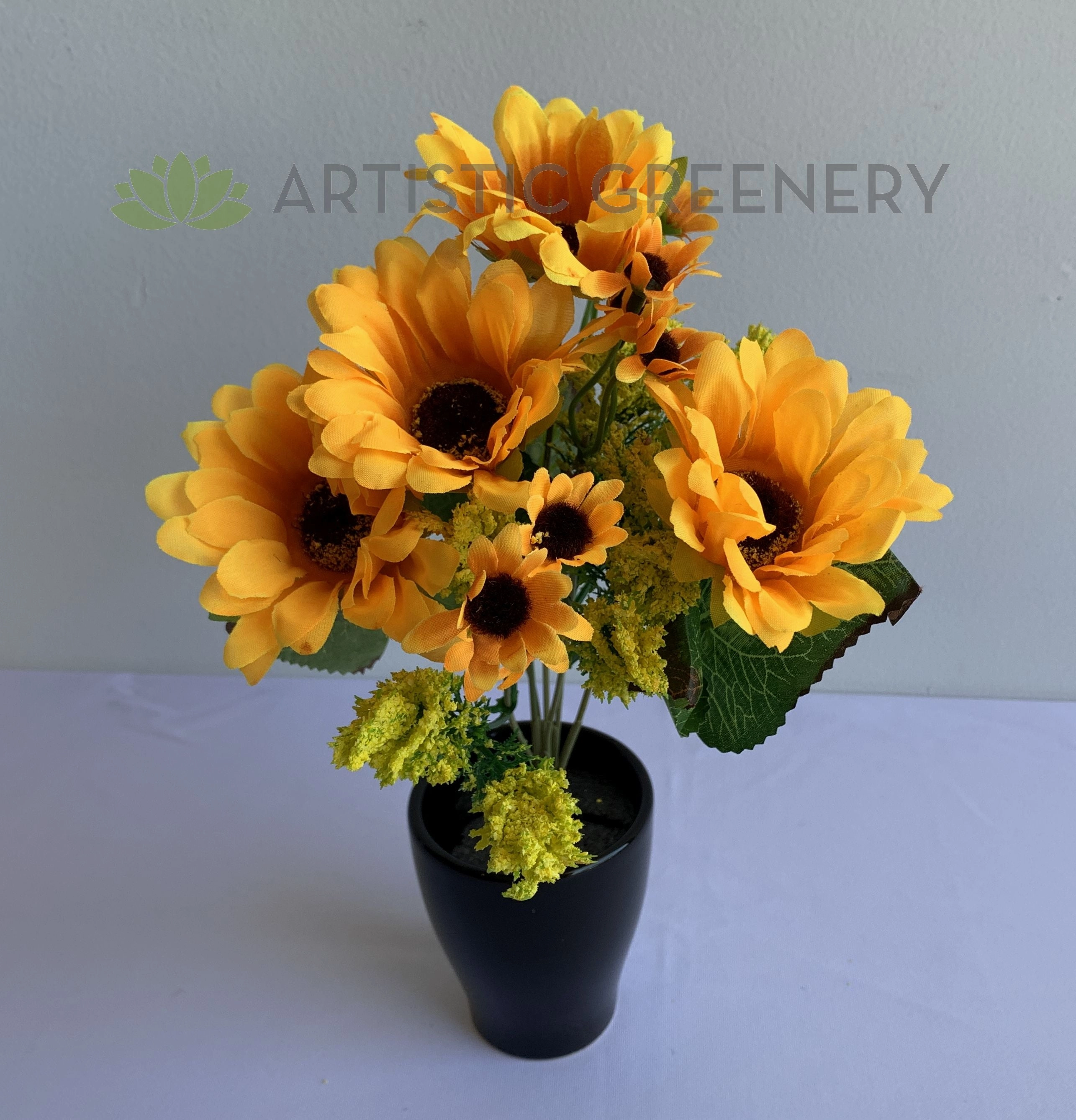 SP0377 Small Sunflower Bunch 32cm Yellow