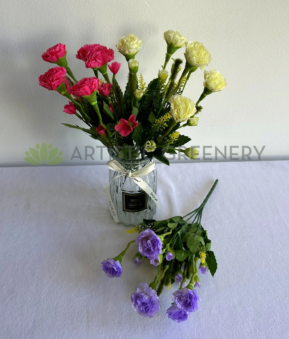 SP0436 Small Carnation Bunch 32cm 3 Colours SPECIAL
