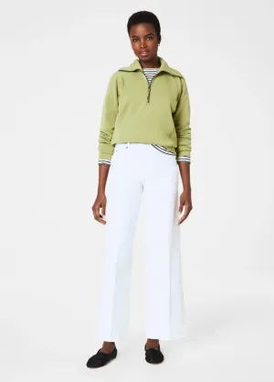 Spanx Pull-On Cropped Weitbeinige Jeans - Weiß