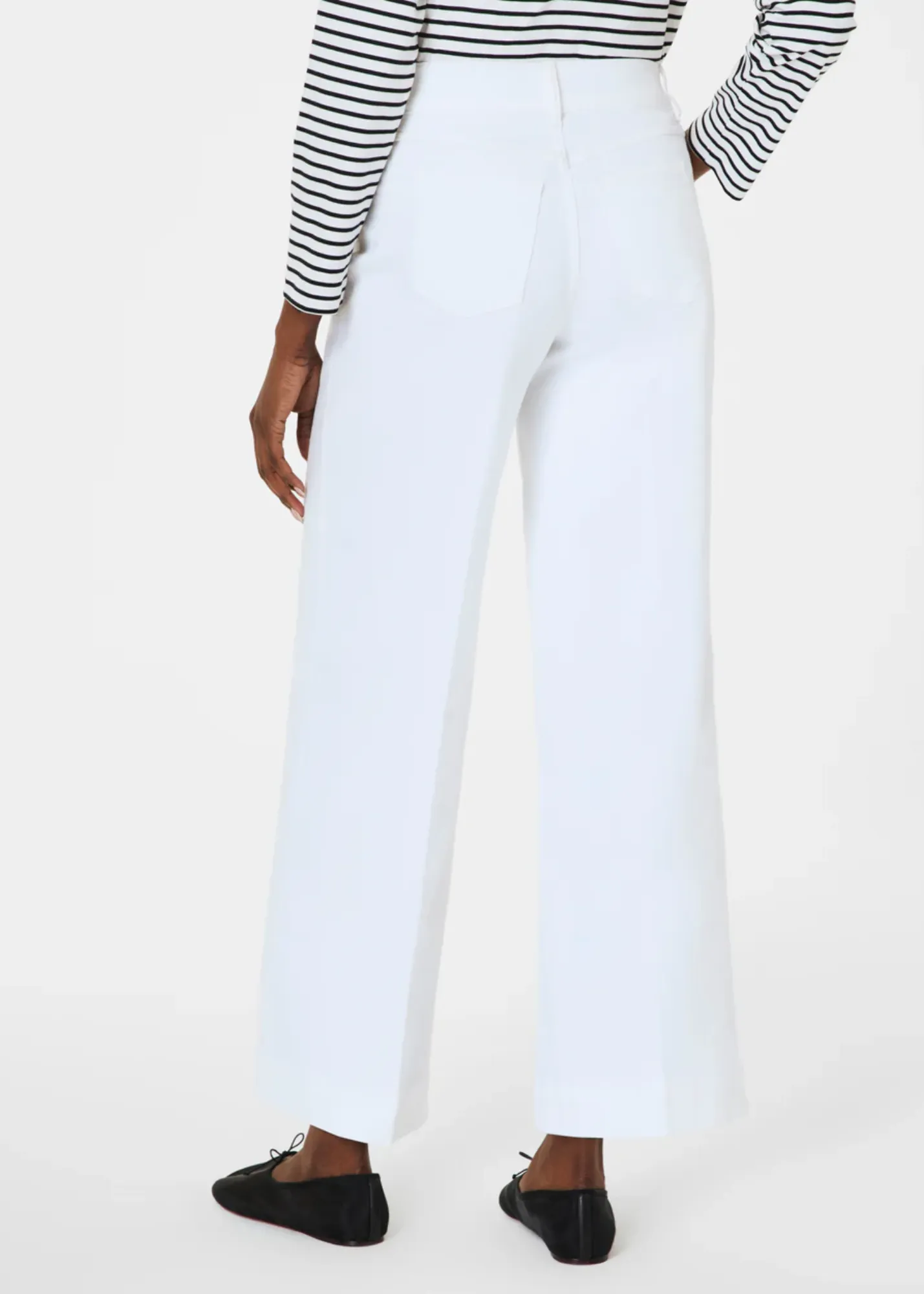 Spanx Pull-On Cropped Weitbeinige Jeans - Weiß