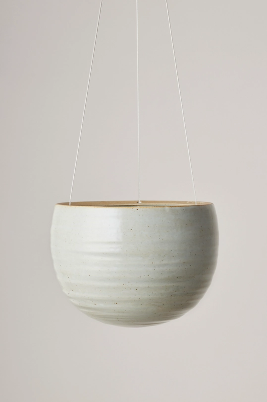 Spherical Hanging Planter Grey Crackle,indoor flower container