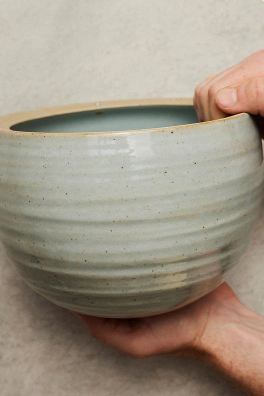 Spherical Hanging Planter Grey Crackle