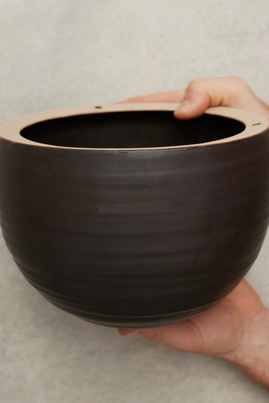 Spherical Hanging Planter Matte Black