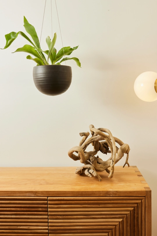 Spherical Hanging Planter Matte Black