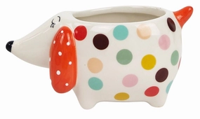 Spotty Dog Planter Colourful,terracotta plant pot