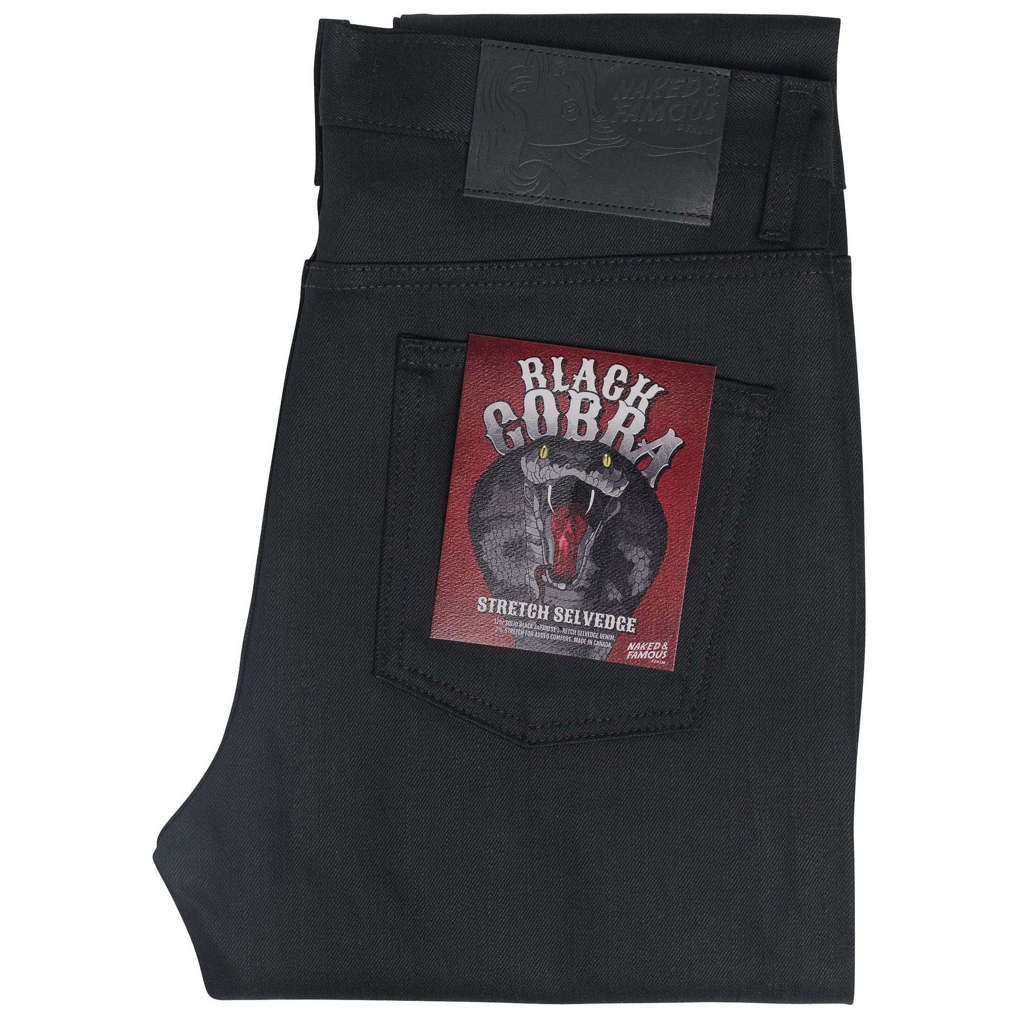 Gestapelter Typ - Schwarze Cobra Stretch Selvedge