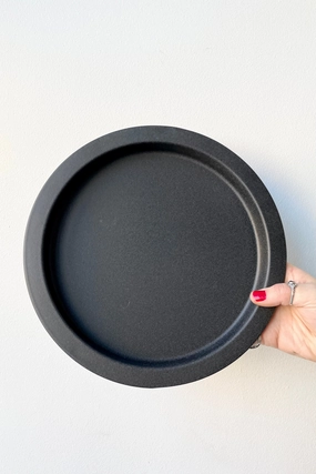 Steel Saucer Grey Speckled 10",indoor flower container