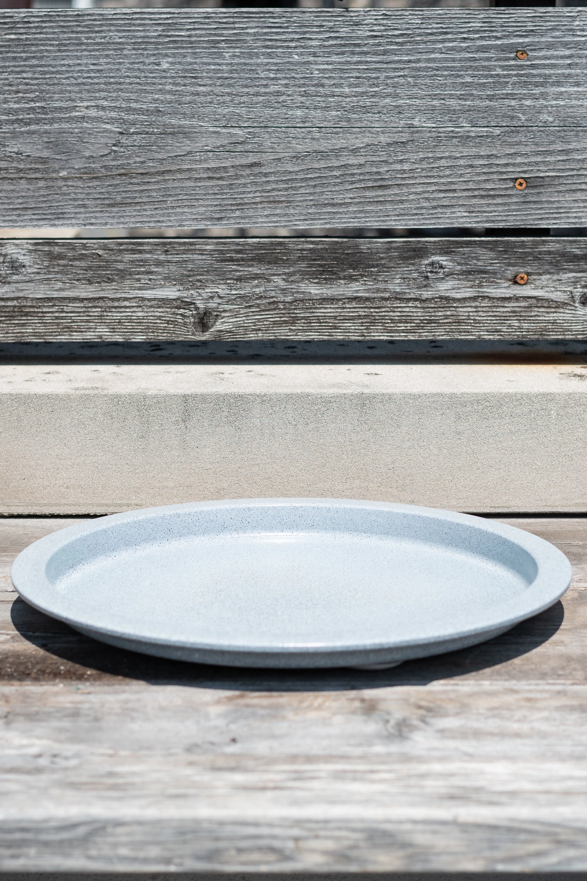 Steel Saucer Multi Granite 15",indoor flower container