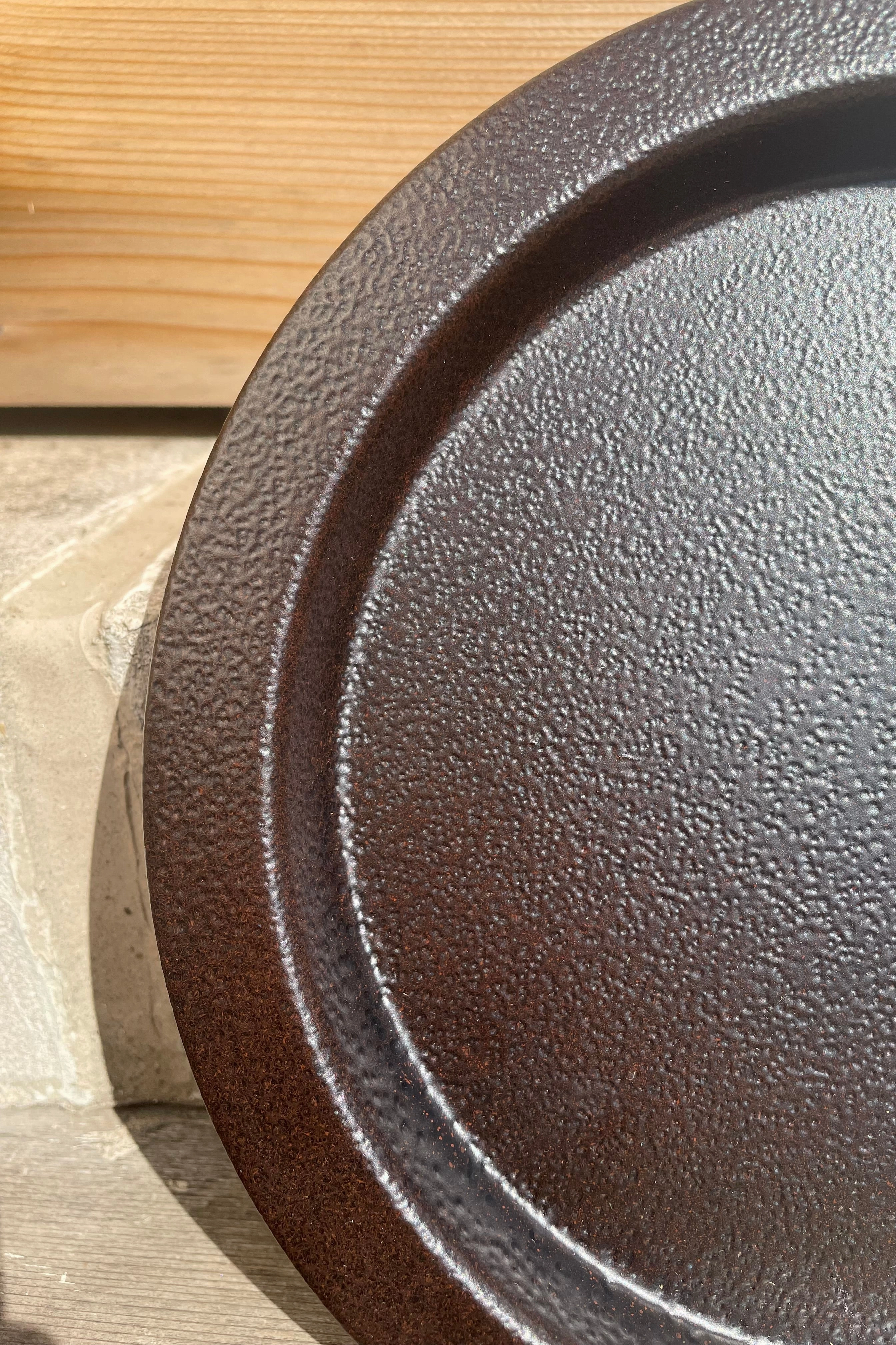 Steel Saucer Textured Copper 13"