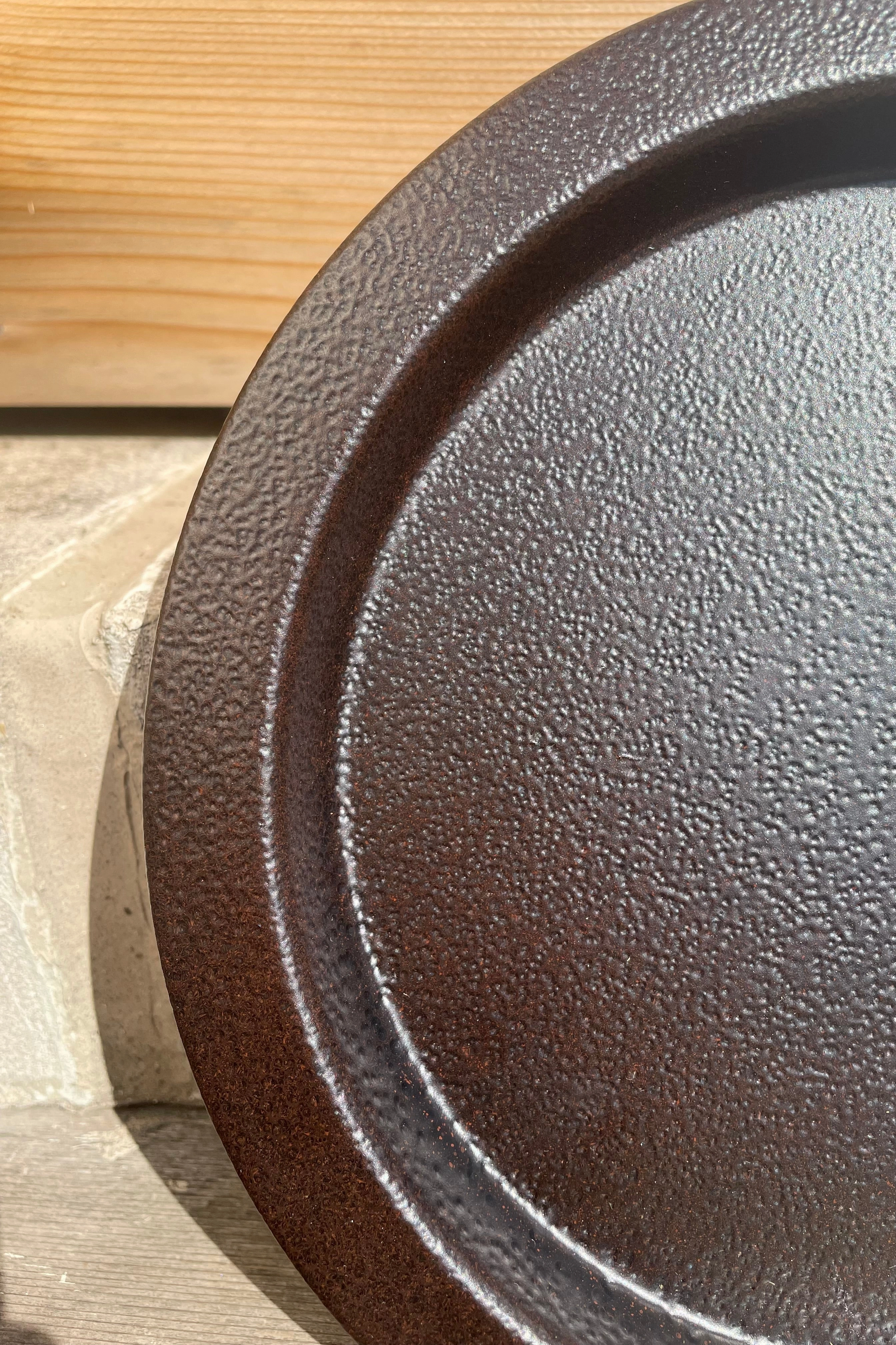 Steel Saucer Textured Copper 15"