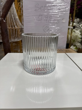 Striped Glass 5x5h Cylinder Vase Clear XDCH,aesthetic flower vase