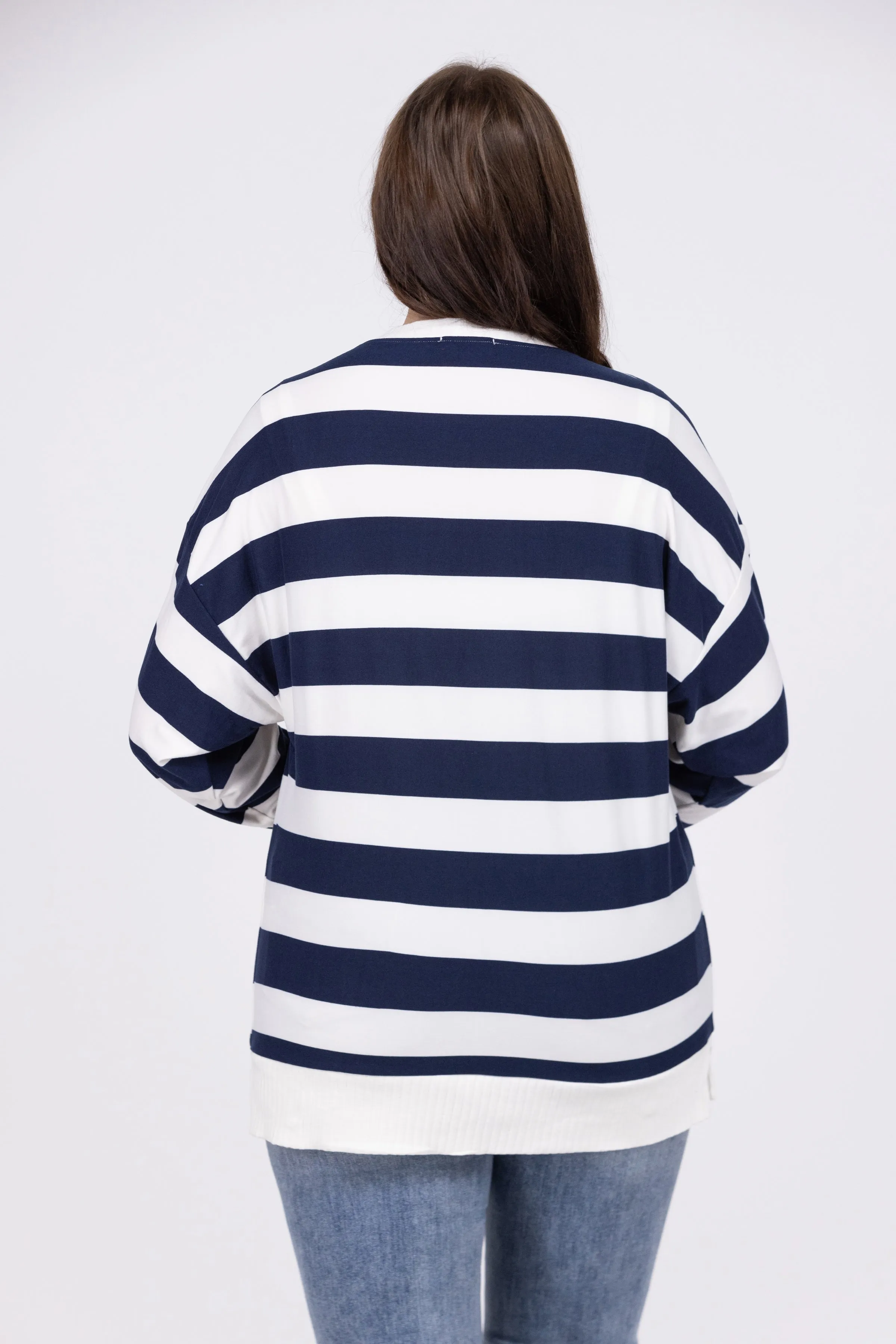 Streifen den ganzen Tag Damen weicher Langarmpullover *Endverkauf*