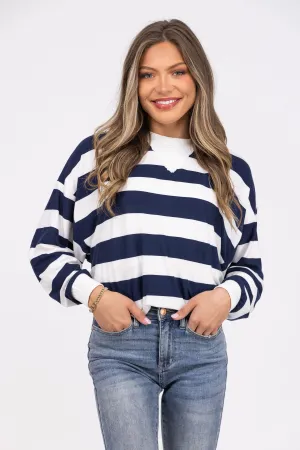 Streifen den ganzen Tag Damen weicher Langarmpullover *Endverkauf*