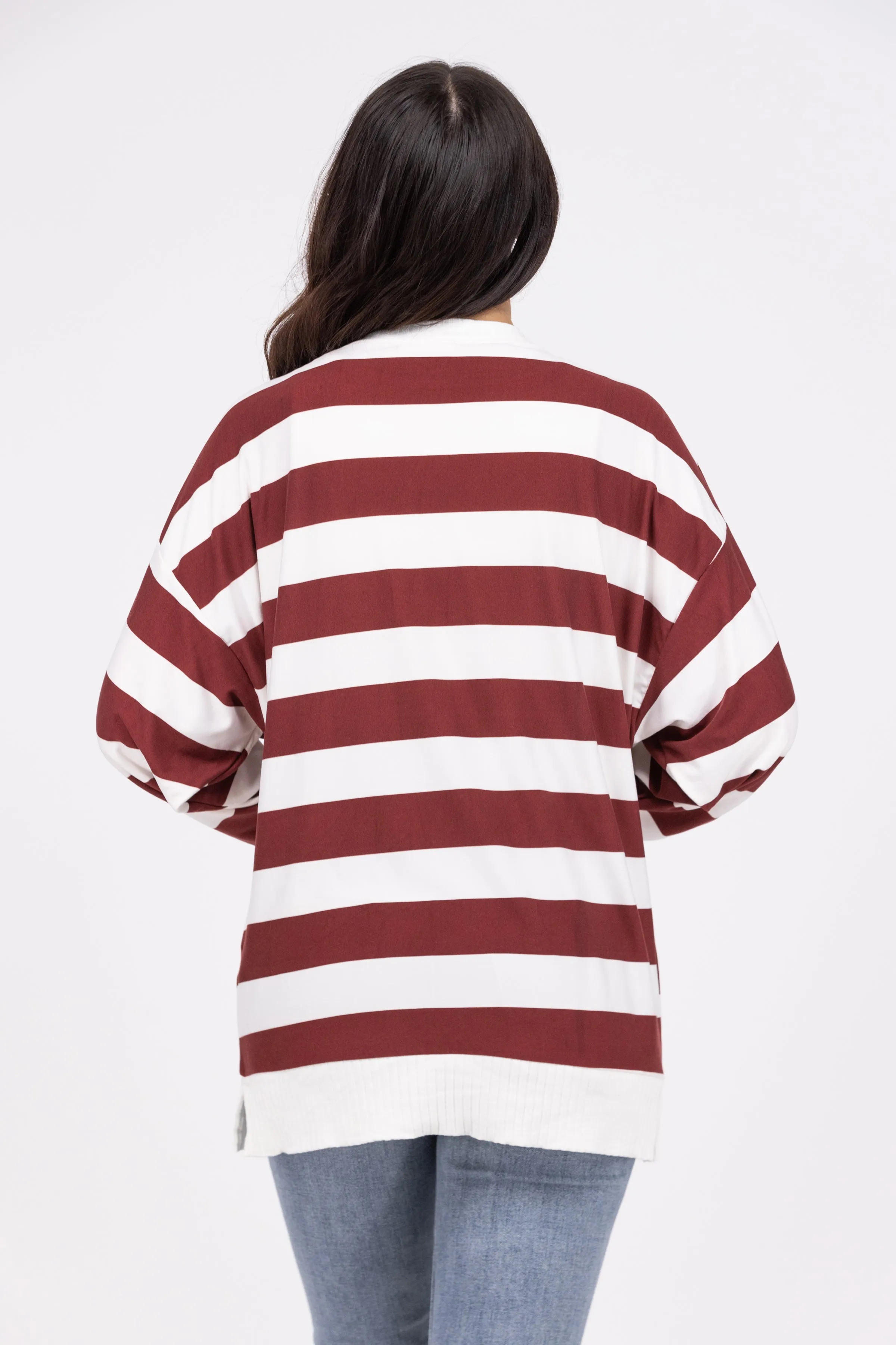 Streifen den ganzen Tag Damen weicher Langarmpullover *Endverkauf*