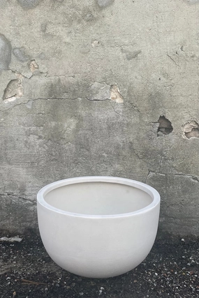 Sunny Bowl Natural White Medium,indoor flower container