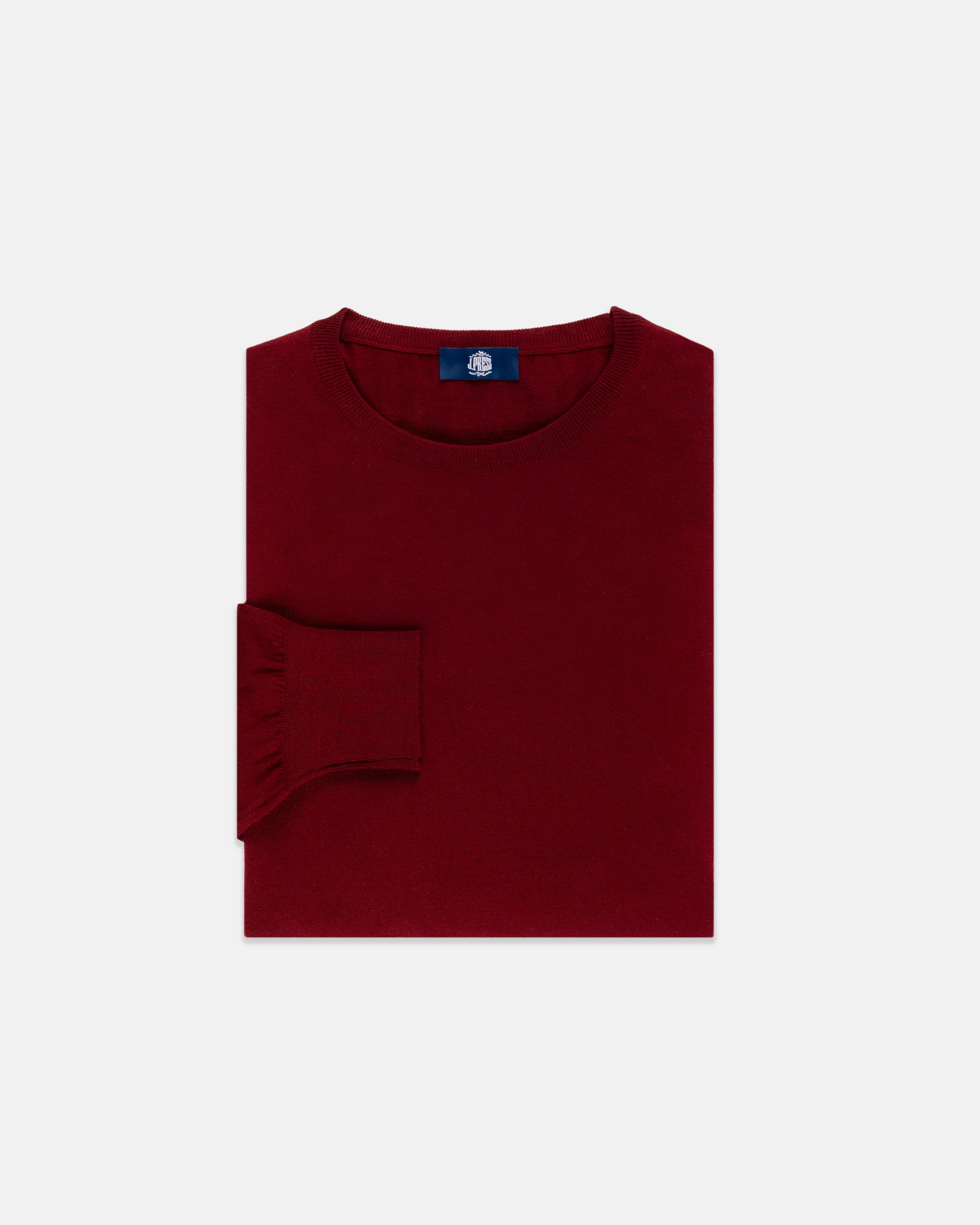 SUPERFINE MERINO WOOL PULLOVER - BURGUNDER