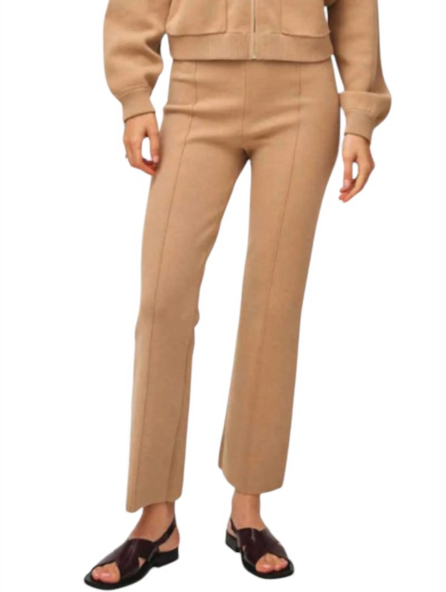 Superfeine Bio-Baumwollhose in Vintage-Kamel