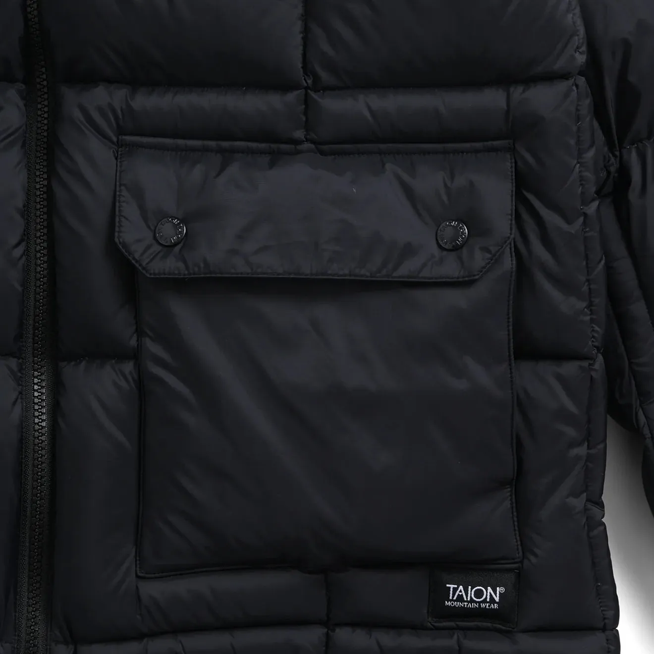 Taion Volume Kapuzen-Daunenjacke Schwarz