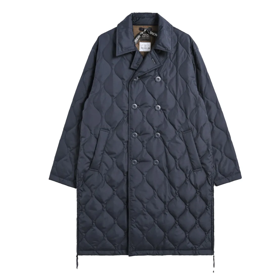 Taion Damen Militär-Langjacke mit Brusttaschen in Dunkelblau