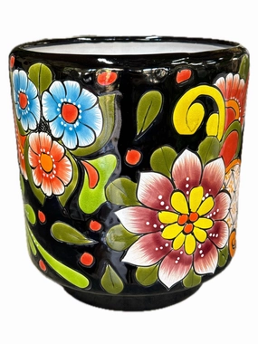Talavera Cylinder Planter - Blue,terracotta plant pot