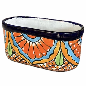 Talavera Small Oval Pot 24x12cm,terracotta plant pot