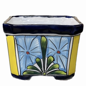 Talavera Square Flower Pot Medium 18x13.5cm,terracotta plant pot