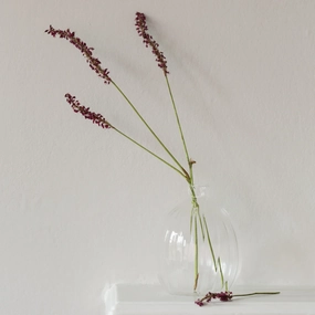 Tall Clear Ribbed Glass Vase,hand-painted ceramic vase