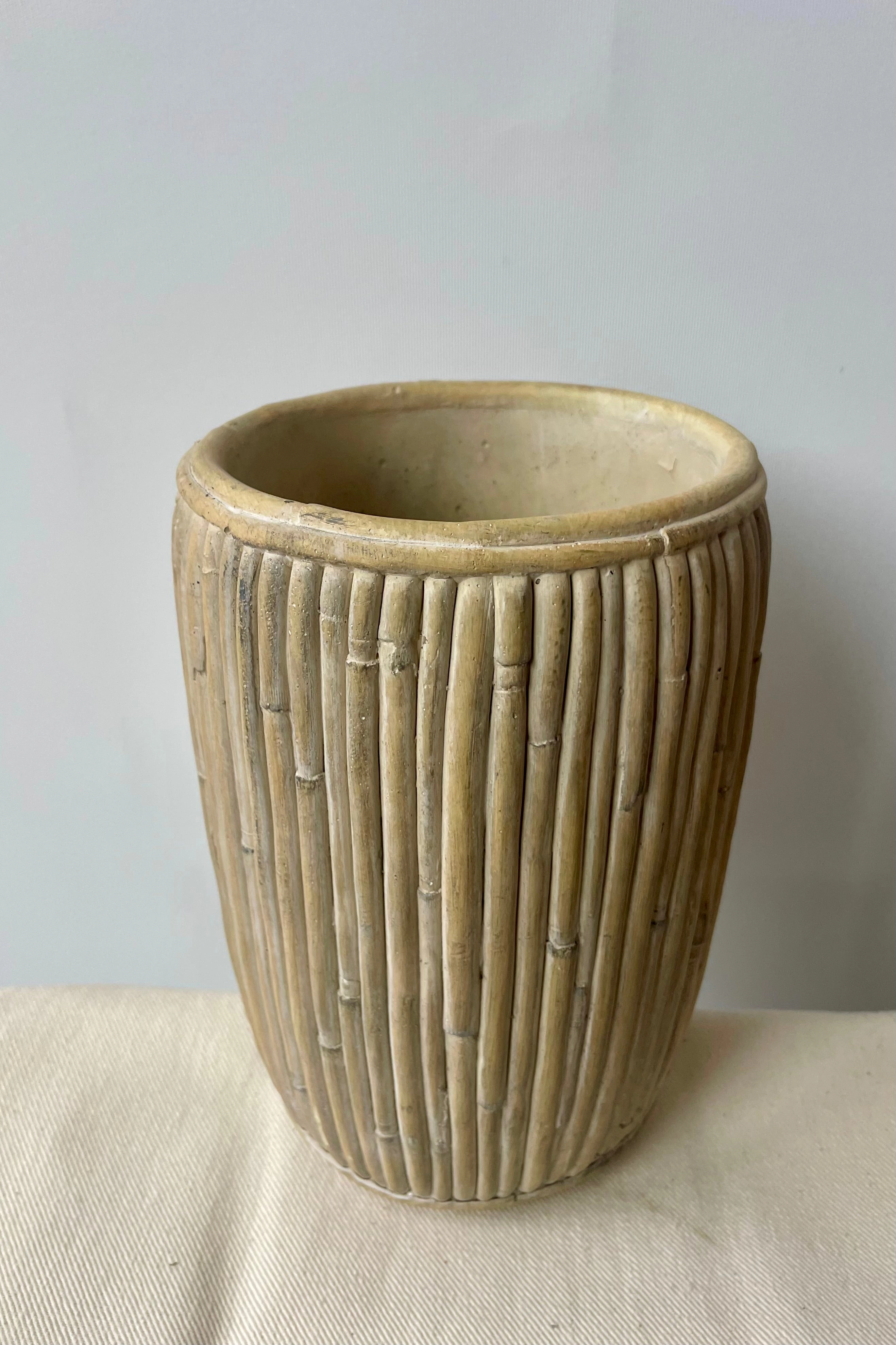 Tall Faux Rattan Planter Large