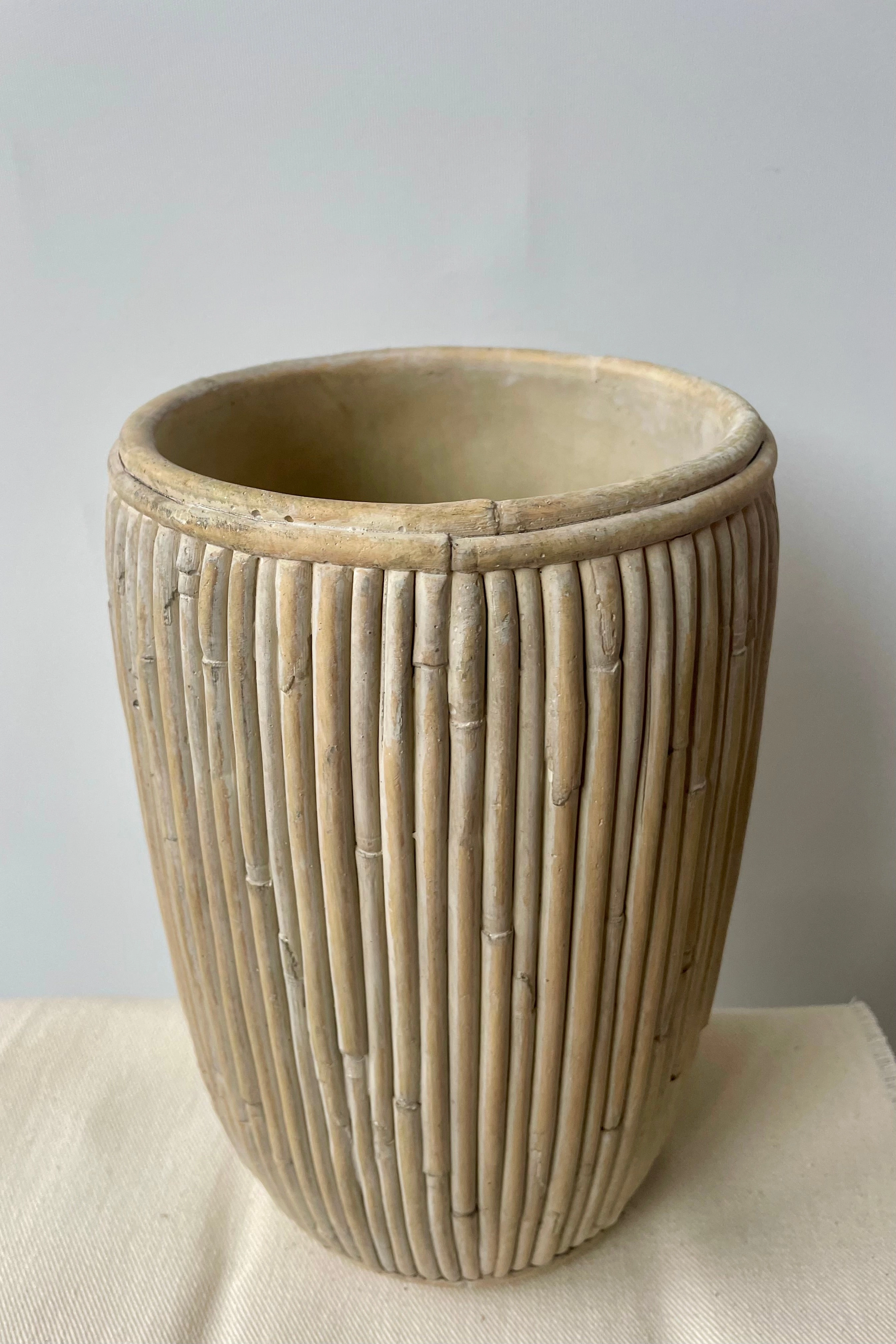 Tall Faux Rattan Planter Medium