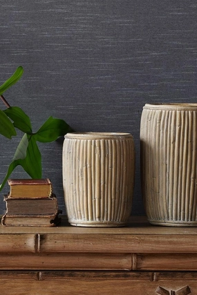 Tall Faux Rattan Planter Small,indoor flower container
