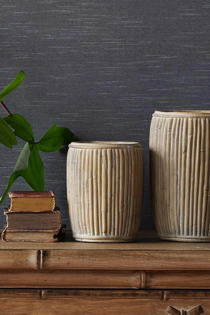 Tall Faux Rattan Planter Small,indoor flower container