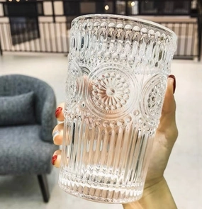 Tall Whisky/drinking Glass 380ml drinking cup,aesthetic flower vase