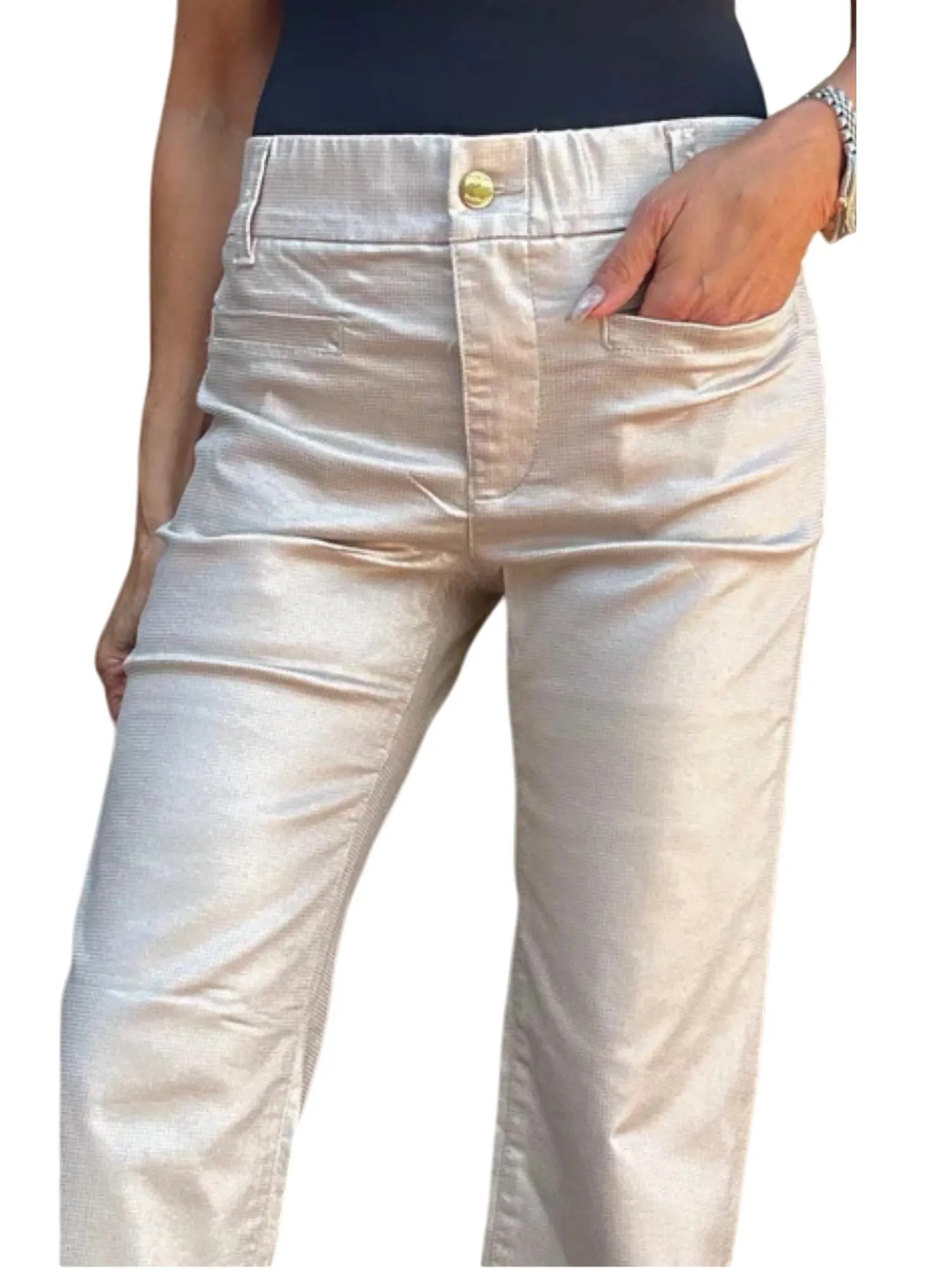Tami Gerade Hose In Beige Gold Karo