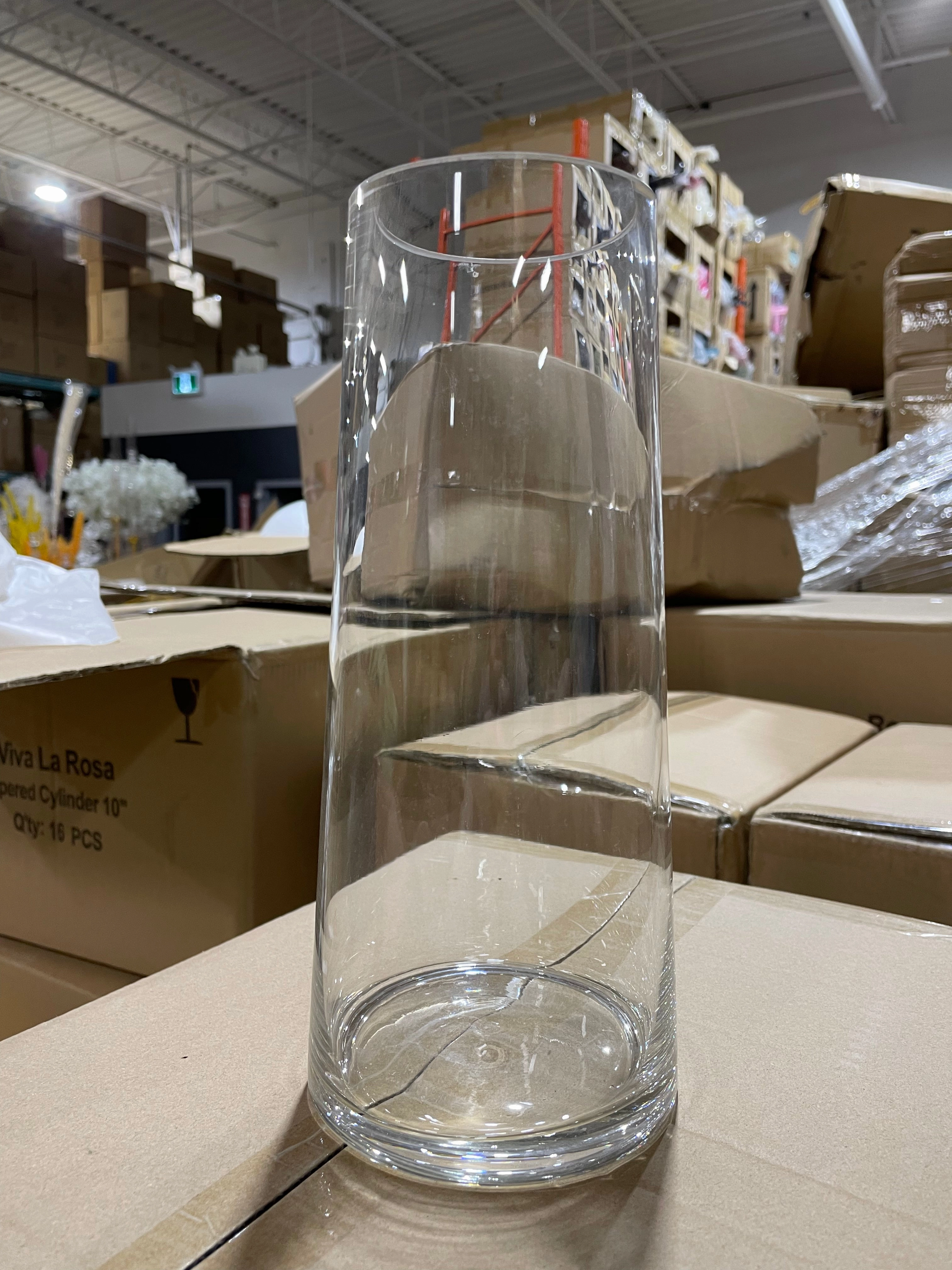 Tapered Cylinder Vase 10"x3D,aesthetic flower vase