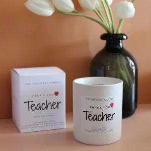 TEACHER APPRECIATION SOY CANDLE,faux bloom stem 