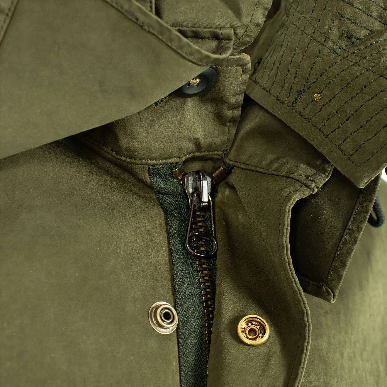 Ten C Kapuzen-Parka-Jacke Grün