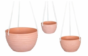 Terracotta 3538- 01   White Wash On Terracotta Hanging  Pot,unique decorative planter