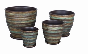 Terracotta  3713 - 308 Silky Green,unique decorative planter