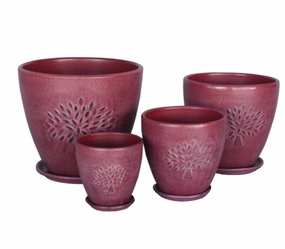 Terracotta 3738 - 321  Matted Rose Apple,unique decorative planter