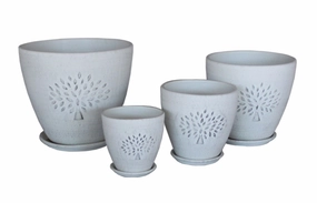 Terracotta 3738 - 331 Matted White,unique decorative planter