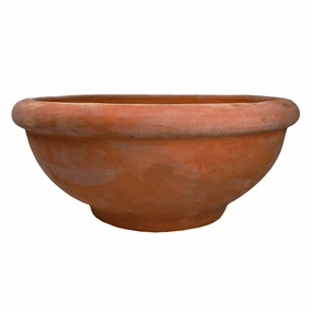 Terracotta Rimmed Bowl - Traditional,terracotta plant pot