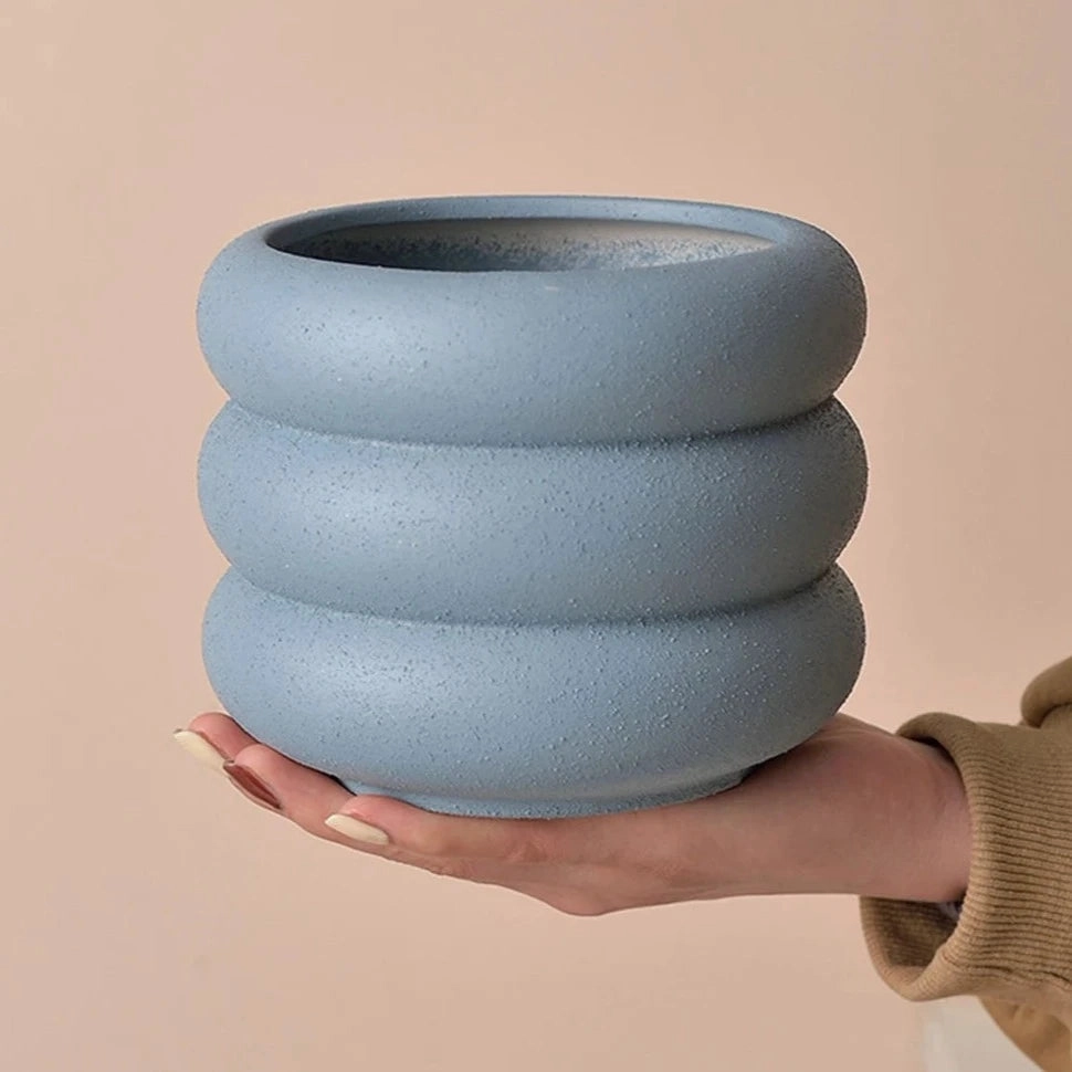 Textured Colorful Rounds Bubble Planter Pot