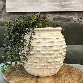 Textured Cream Large Vase 27cm,hand-painted ceramic vase
