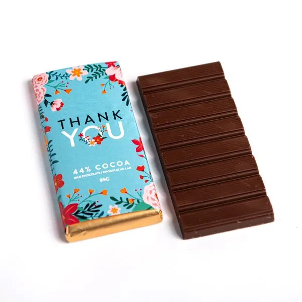 Thank You Flower Milk Chocolate Bar, 85g,faux bloom stem 