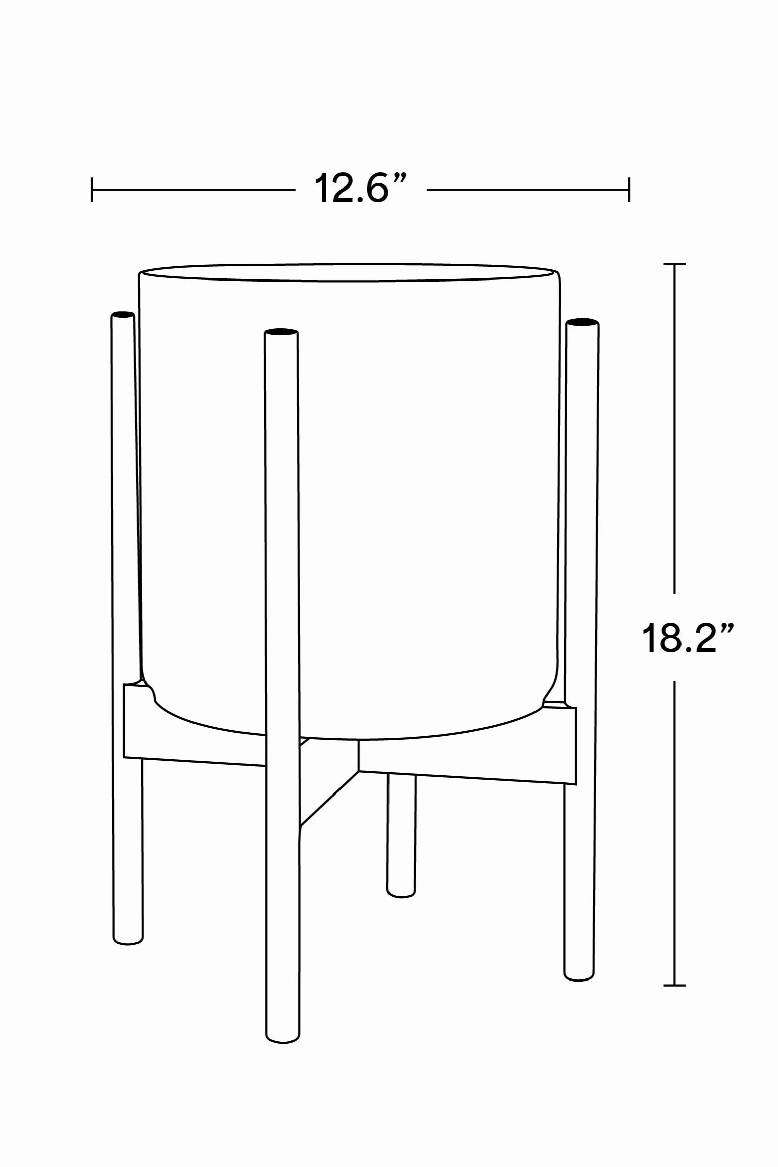 The 10" Black Cylinder w/ Dark Teak Stand