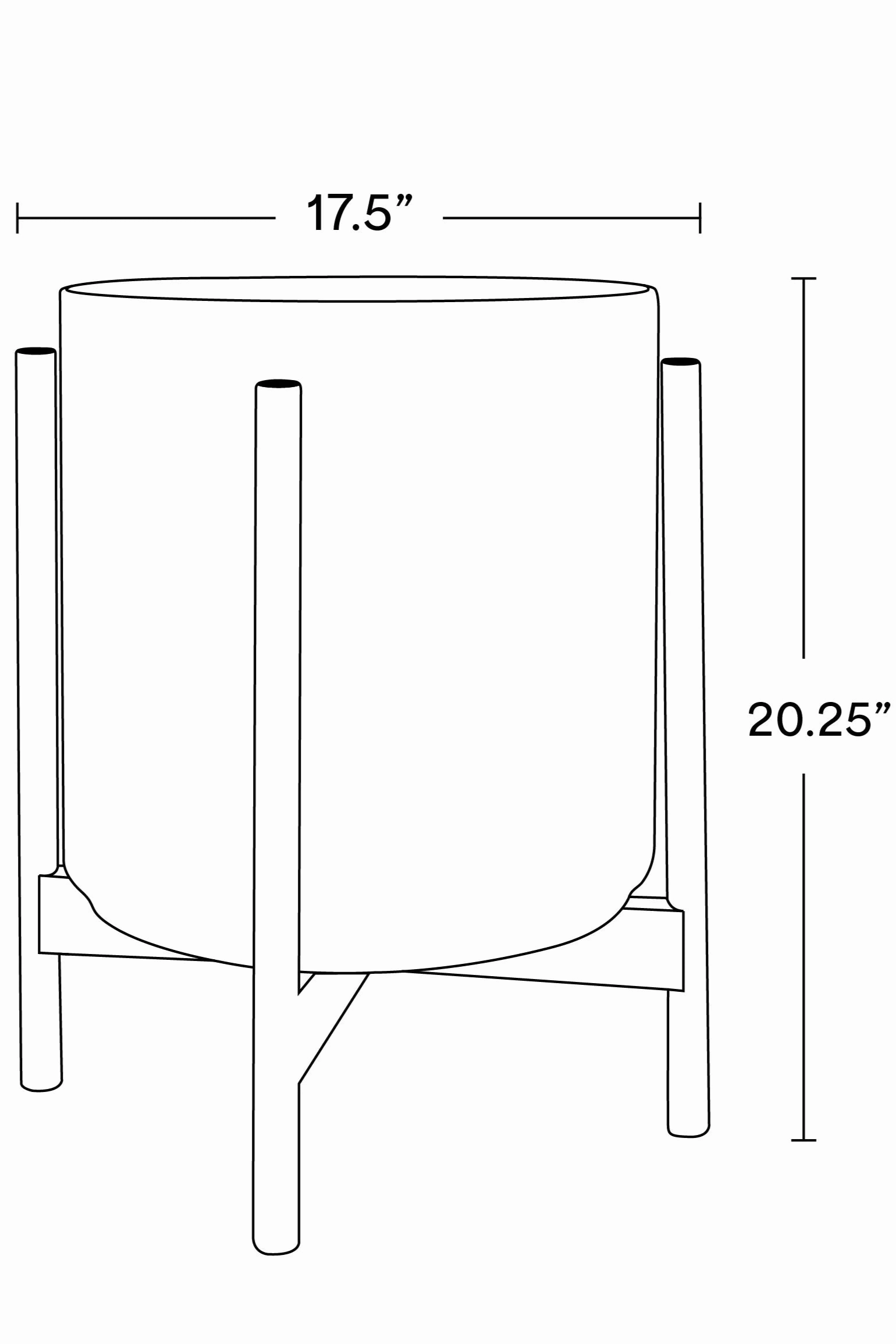 The 14" Black Cylinder w/ Dark Teak Stand