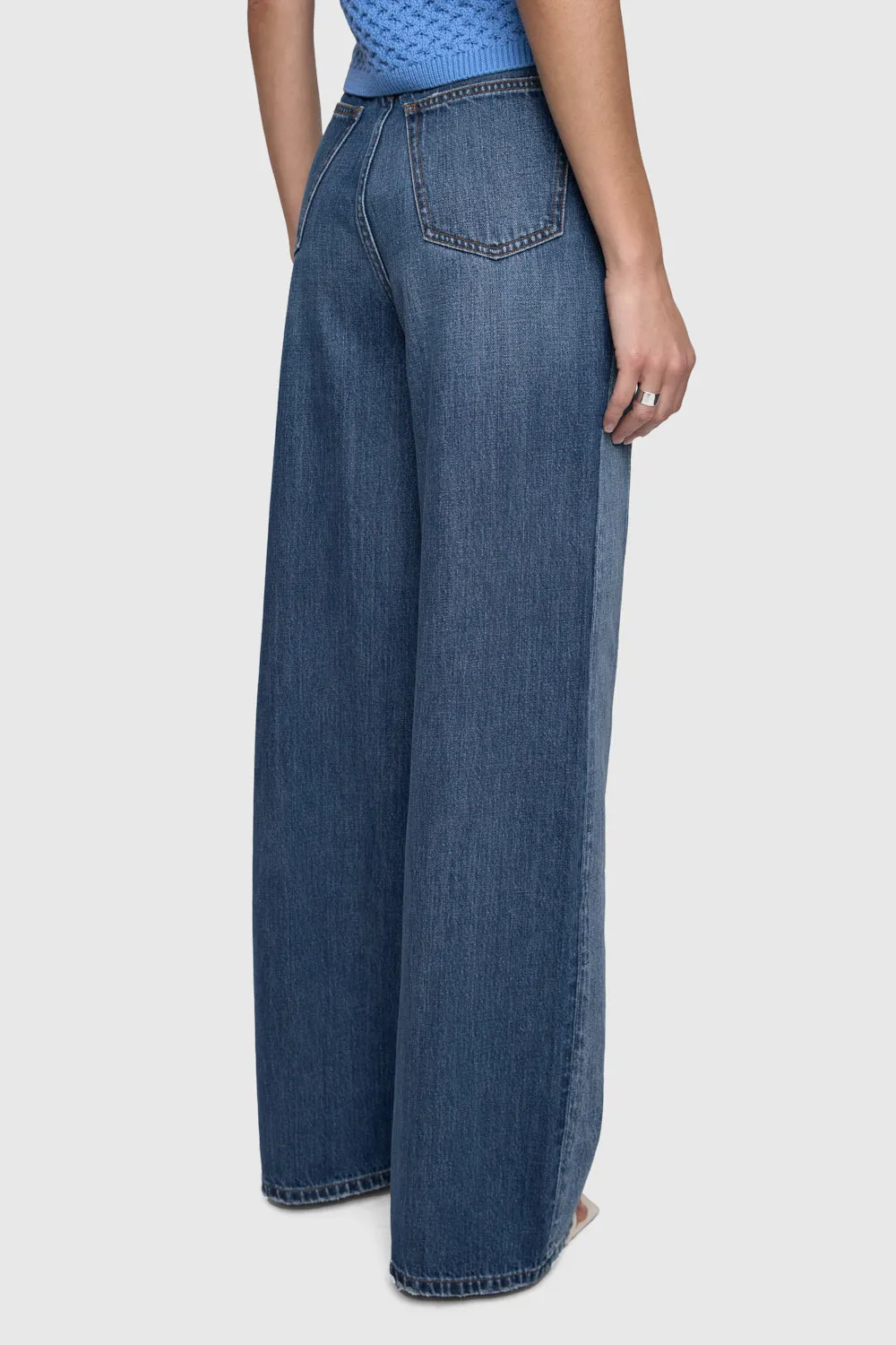Thea Denim Weitbeinige Hose