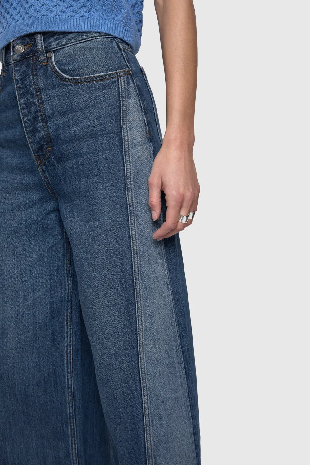 Thea Denim Weitbeinige Hose