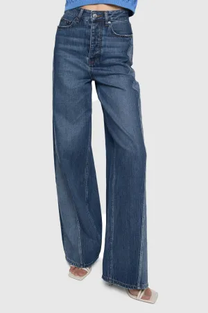 Thea Denim Weitbeinige Hose